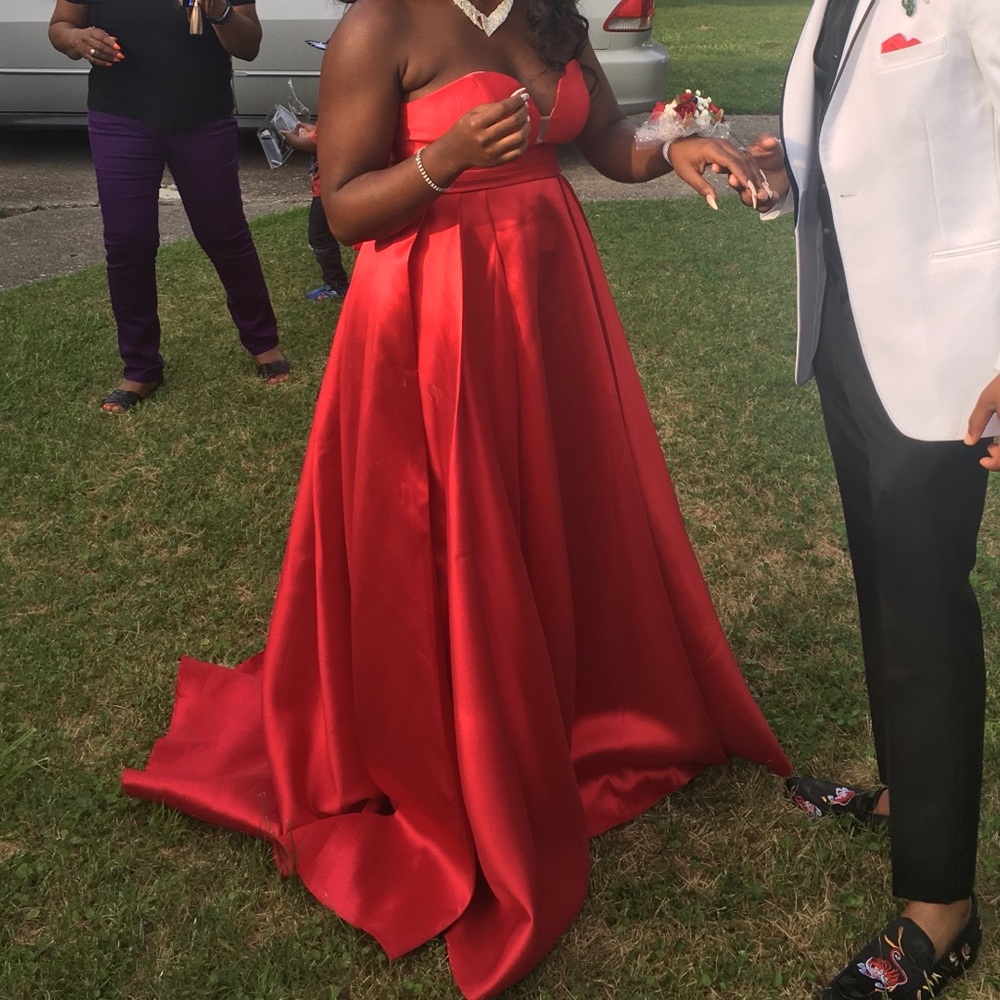 Red elegant ball gown